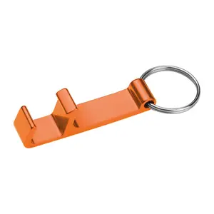 Metal keyring with bottle and can opener
